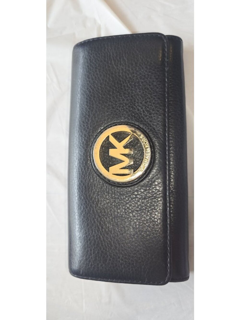 Michael Kors Large Black Pebbled Shoulder Bag MK Logo W/ Wallet - Picture 9 of 16
